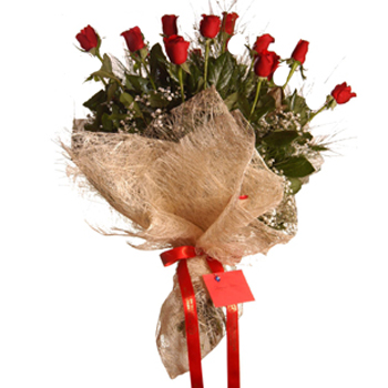 10 adet k�rm�z� g�lden g�rsel buket